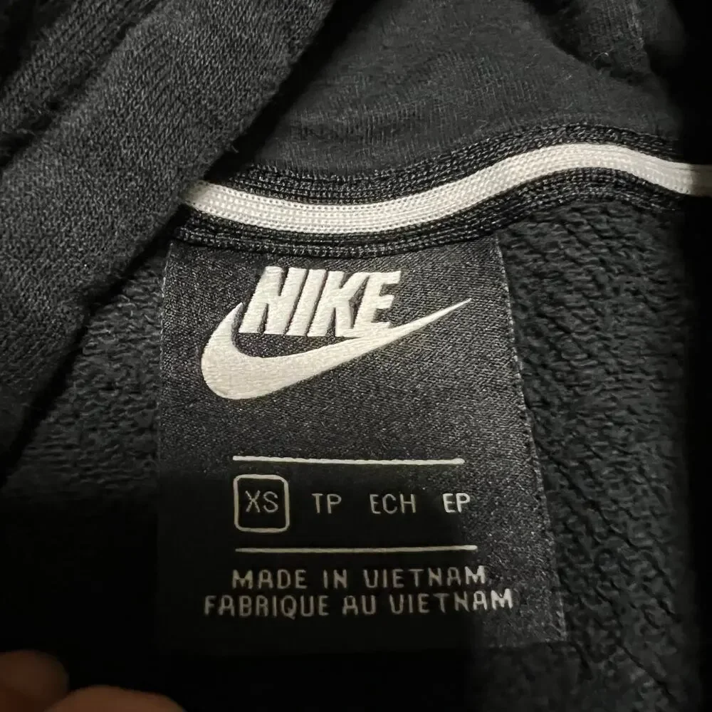 Nike Rally Sportswear Hoodie Womens XS Black Funnel Neck Fleece Oversized Long